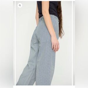 High-Rise Wide Leg Jeans in Blue Stripe- As Ever NYC vintage size 27